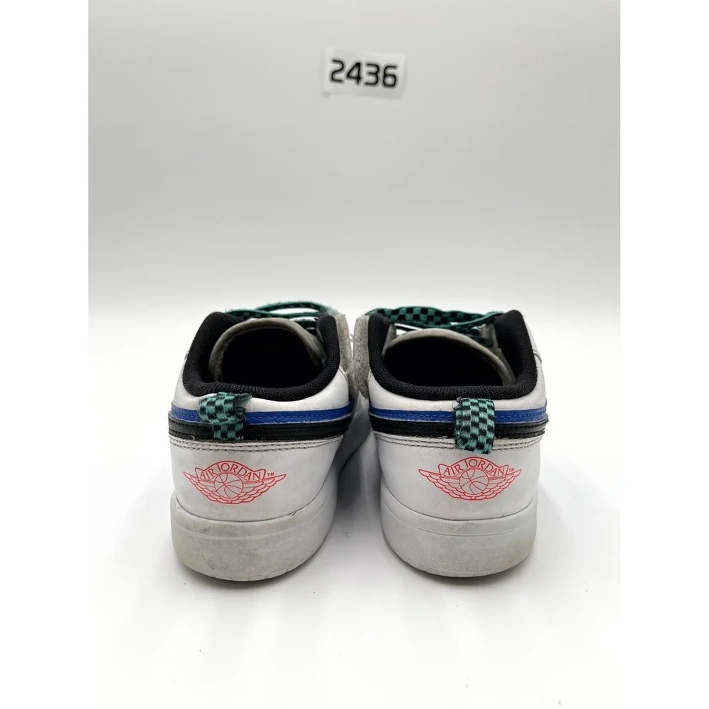 Nike Air Jordan 1 Low Alt SE FQ8708-100 Youth 2 Shoes White Blue Swoosh Sneakers